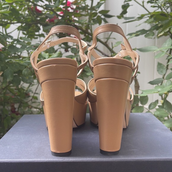 Theory - Platform Wedge Sandal in Leather - Dark Nude Size: 10 - Picture 12 of 16